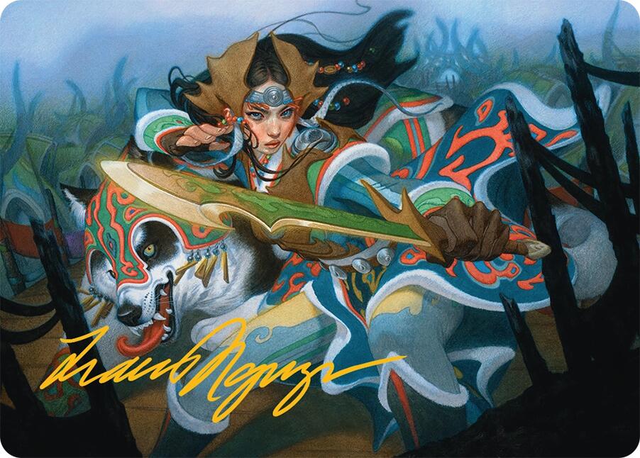 Eshki Dragonclaw Art Card (23/54) (Gold-Stamped Signature) [Tarkir: Dragonstorm Art Series] | Card Merchant Takapuna