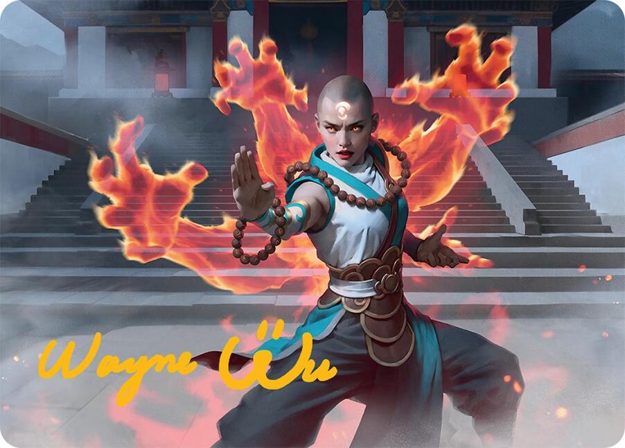 Flamehold Grappler Art Card (24/54) (Gold-Stamped Signature) [Tarkir: Dragonstorm Art Series] | Card Merchant Takapuna
