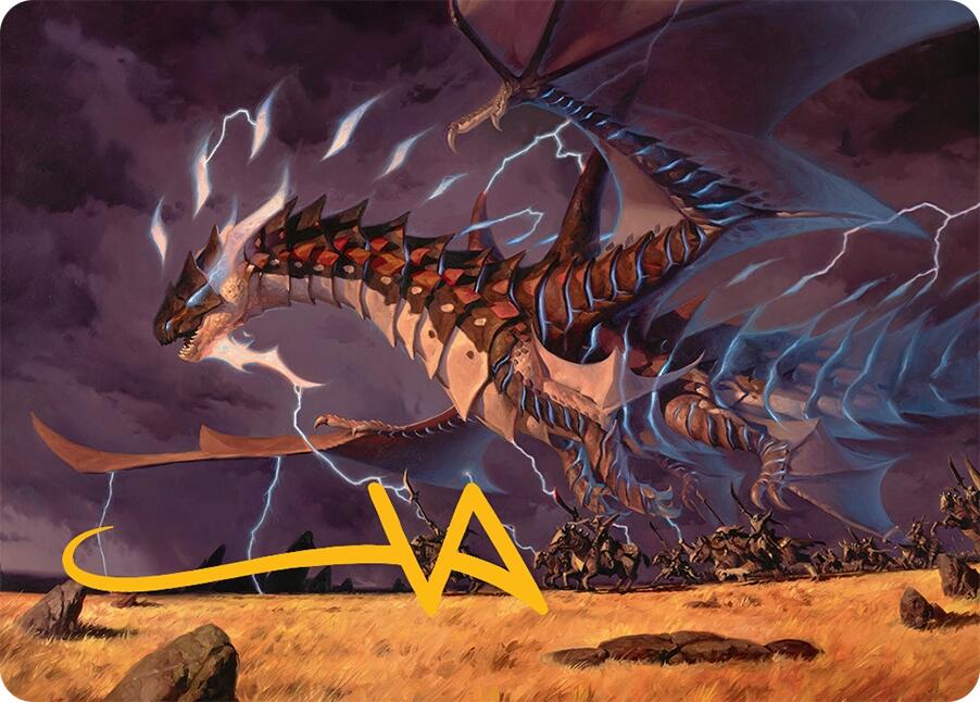 Neriv, Heart of the Storm Art Card (25/54) (Gold-Stamped Signature) [Tarkir: Dragonstorm Art Series] | Card Merchant Takapuna