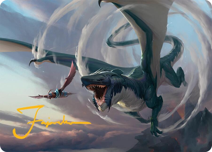 Whirlwing Stormbrood Art Card (27/54) (Gold-Stamped Signature) [Tarkir: Dragonstorm Art Series] | Card Merchant Takapuna