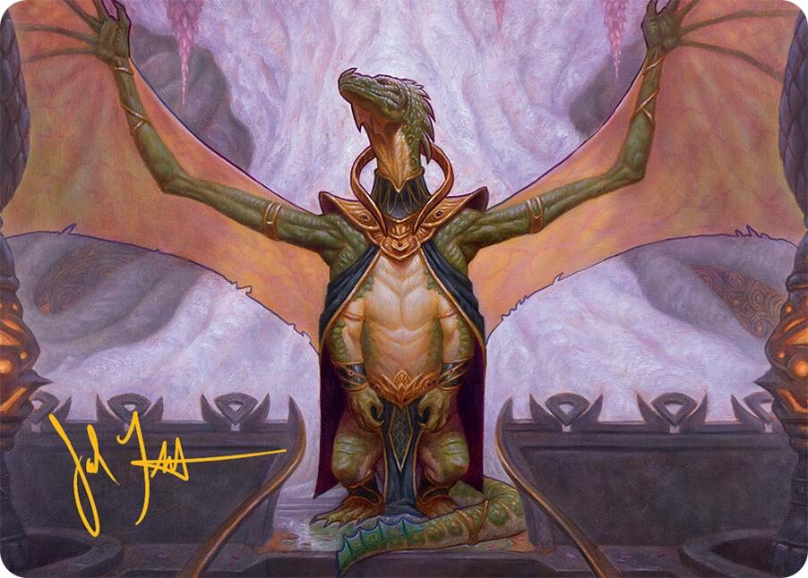 Kheru Goldkeeper Art Card (36/54) (Gold-Stamped Signature) [Tarkir: Dragonstorm Art Series] | Card Merchant Takapuna