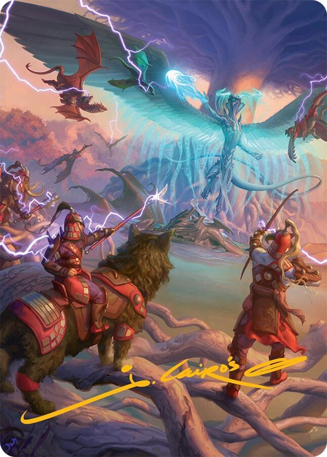All-Out Assault Art Card (50/54) (Gold-Stamped Signature) [Tarkir: Dragonstorm Art Series] | Card Merchant Takapuna
