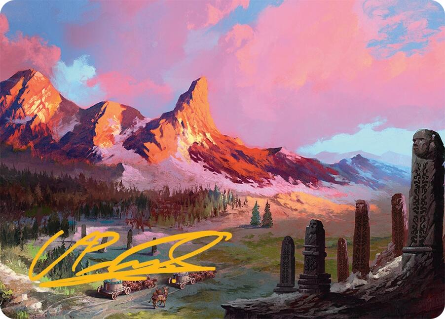 Rugged Highlands Art Card (29/54) (Gold-Stamped Signature) [Tarkir: Dragonstorm Art Series] | Card Merchant Takapuna