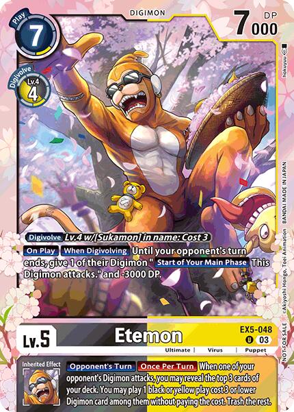 Etemon [EX5-048] (Regulation Battle Vol. 1) [Animal Colosseum Promos] | Card Merchant Takapuna