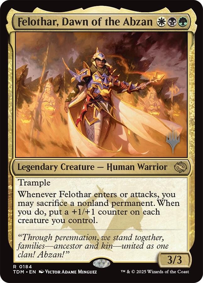 Felothar, Dawn of the Abzan [Tarkir: Dragonstorm Promos] | Card Merchant Takapuna