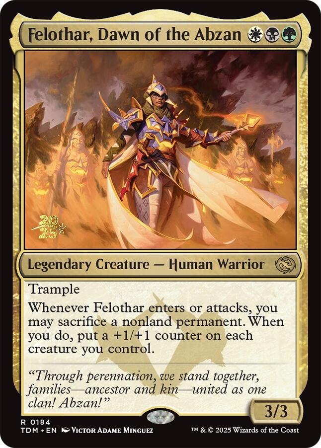 Felothar, Dawn of the Abzan [Tarkir: Dragonstorm Prerelease Promos] | Card Merchant Takapuna