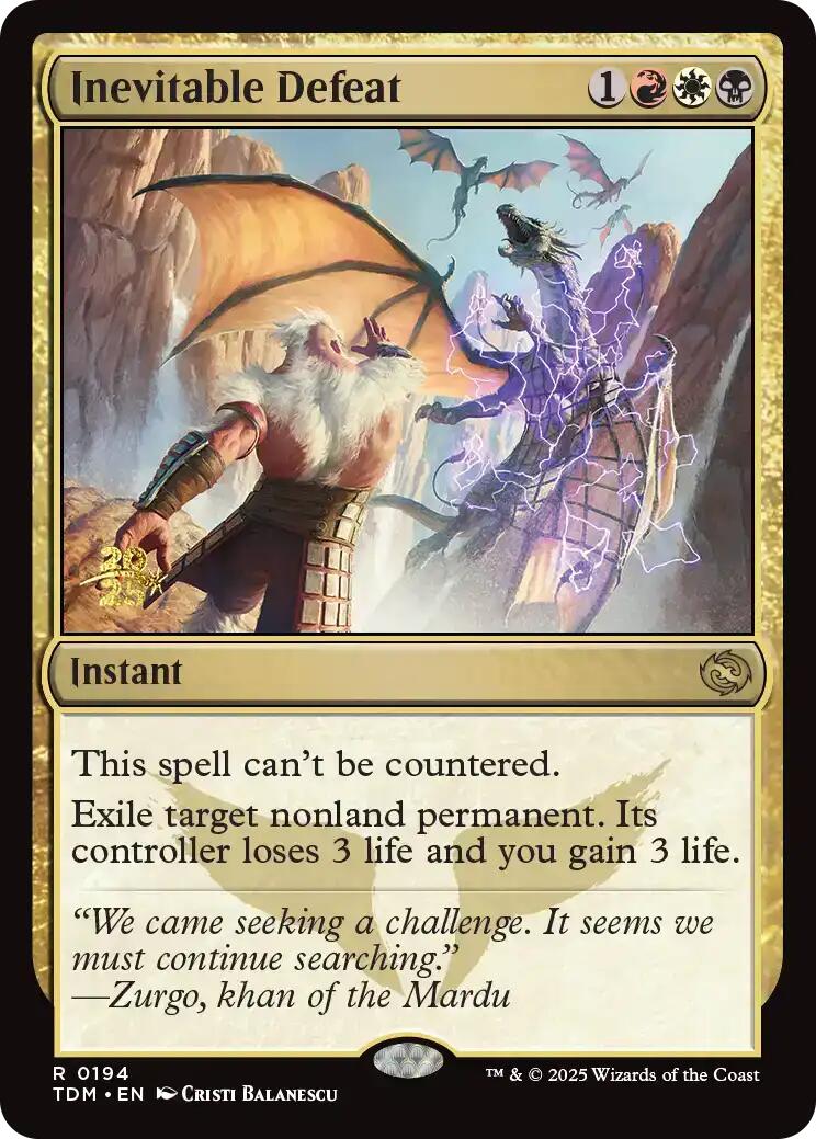 Inevitable Defeat [Tarkir: Dragonstorm Prerelease Promos] | Card Merchant Takapuna