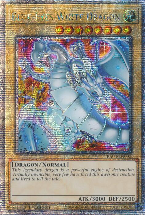 Blue-Eyes White Dragon (New Art) [RA04-EN002] Quarter Century Secret Rare | Card Merchant Takapuna