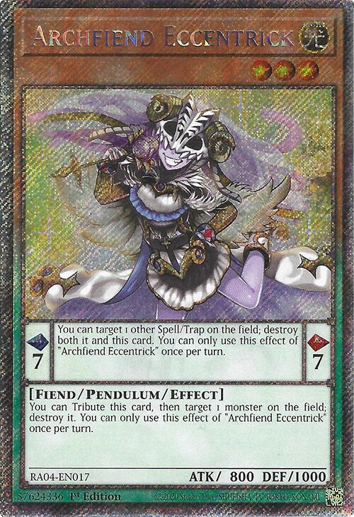Archfiend Eccentrick [RA04-EN017] Platinum Secret Rare | Card Merchant Takapuna