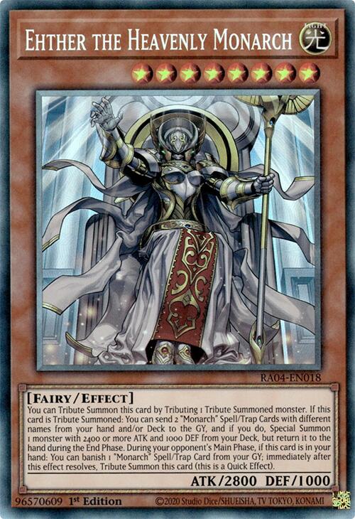 Ehther the Heavenly Monarch [RA04-EN018] Prismatic Collector's Rare | Card Merchant Takapuna