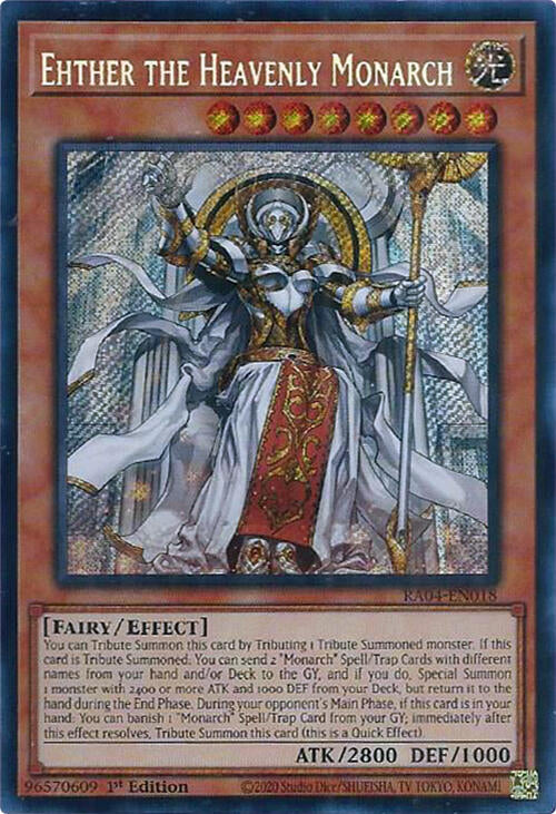 Ehther the Heavenly Monarch [RA04-EN018] Secret Rare | Card Merchant Takapuna