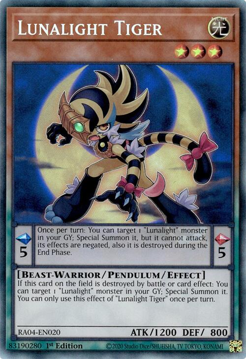 Lunalight Tiger [RA04-EN020] Prismatic Collector's Rare | Card Merchant Takapuna