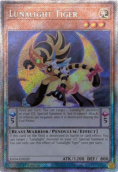Lunalight Tiger [RA04-EN020] Platinum Secret Rare | Card Merchant Takapuna
