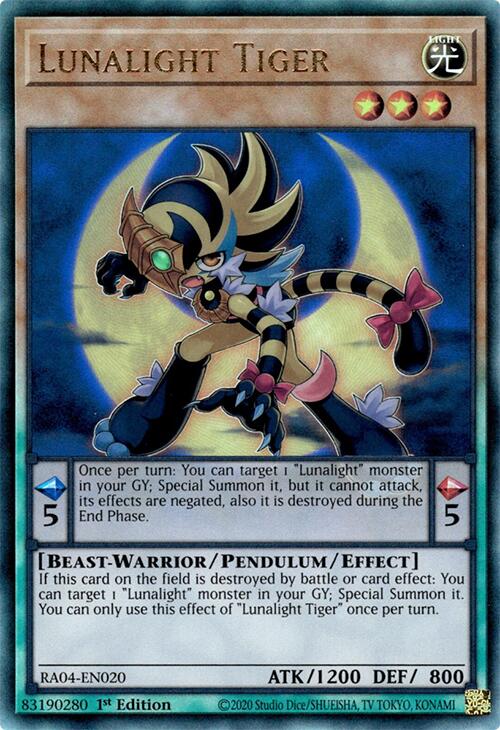 Lunalight Tiger [RA04-EN020] Prismatic Ultimate Rare | Card Merchant Takapuna
