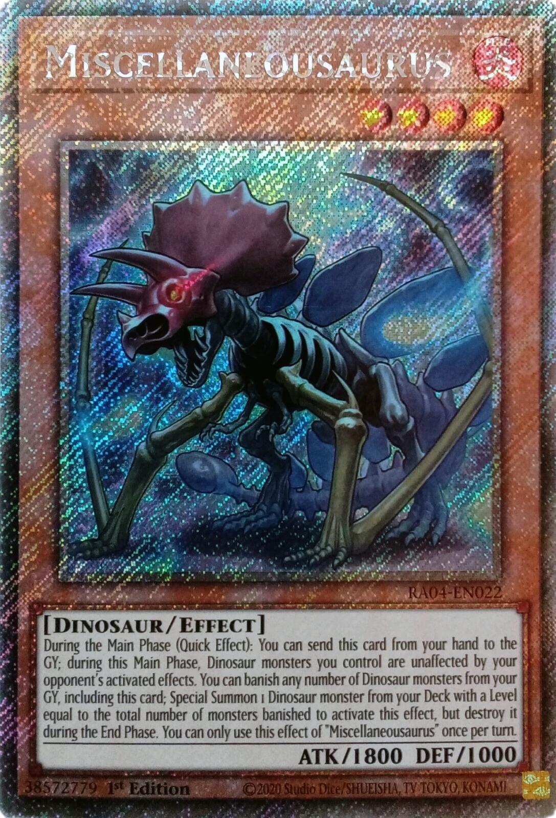 Miscellaneousaurus [RA04-EN022] Platinum Secret Rare | Card Merchant Takapuna