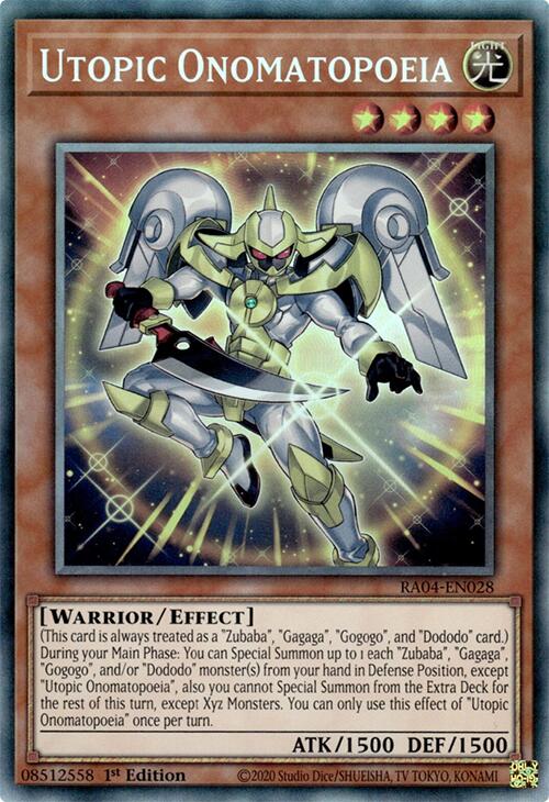 Utopic Onomatopoeia [RA04-EN028] Prismatic Collector's Rare | Card Merchant Takapuna