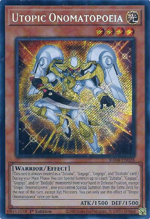 Utopic Onomatopoeia [RA04-EN028] Secret Rare | Card Merchant Takapuna