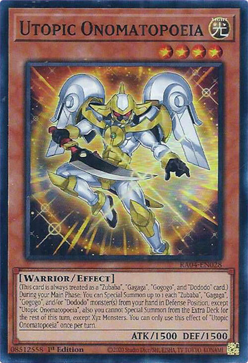 Utopic Onomatopoeia [RA04-EN028] Super Rare | Card Merchant Takapuna