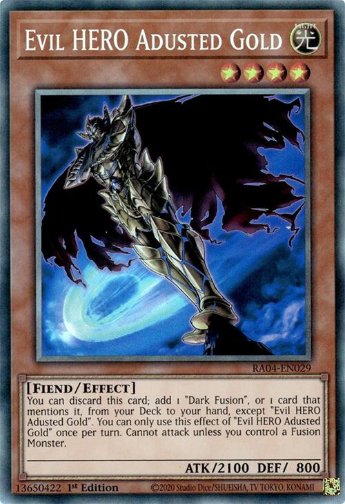 Evil HERO Adusted Gold [RA04-EN029] Prismatic Collector's Rare | Card Merchant Takapuna