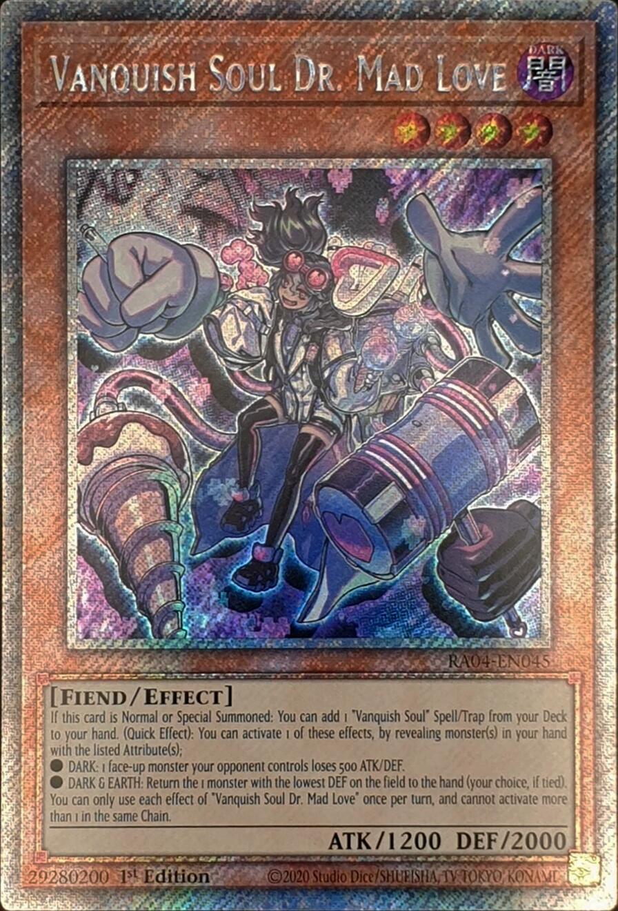 Vanquish Soul Dr. Mad Love [RA04-EN045] Platinum Secret Rare | Card Merchant Takapuna