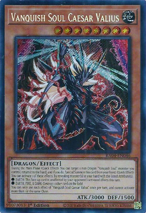Vanquish Soul Caesar Valius [RA04-EN046] Secret Rare | Card Merchant Takapuna