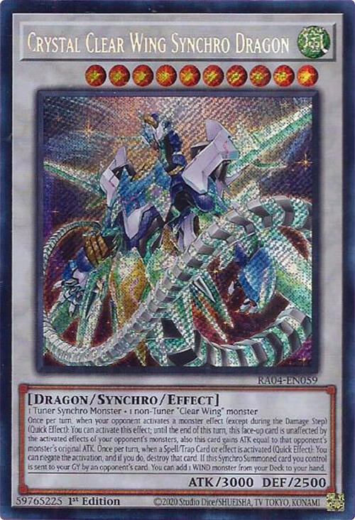 Crystal Clear Wing Synchro Dragon [RA04-EN059] Secret Rare | Card Merchant Takapuna
