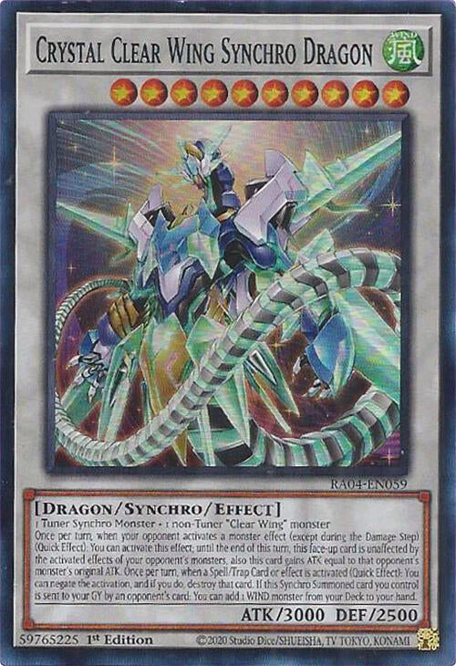 Crystal Clear Wing Synchro Dragon [RA04-EN059] Super Rare | Card Merchant Takapuna