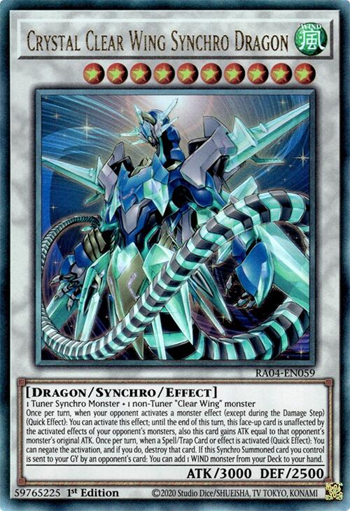 Crystal Clear Wing Synchro Dragon [RA04-EN059] Prismatic Ultimate Rare | Card Merchant Takapuna