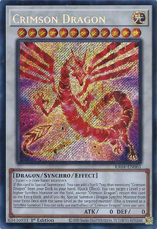 Crimson Dragon (card) [RA04-EN061] Secret Rare | Card Merchant Takapuna