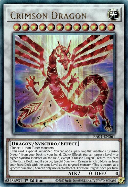Crimson Dragon (card) [RA04-EN061] Prismatic Ultimate Rare | Card Merchant Takapuna