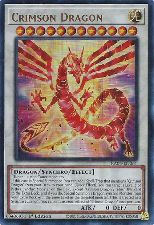 Crimson Dragon (card) [RA04-EN061] Ultra Rare | Card Merchant Takapuna