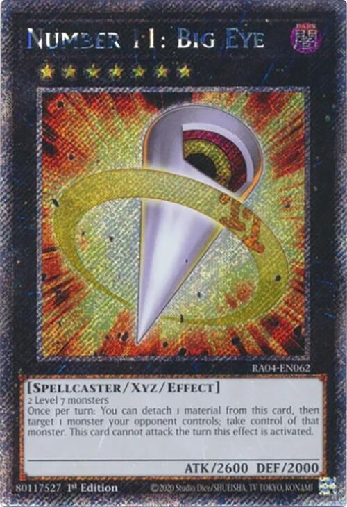 Number 11: Big Eye [RA04-EN062] Platinum Secret Rare | Card Merchant Takapuna