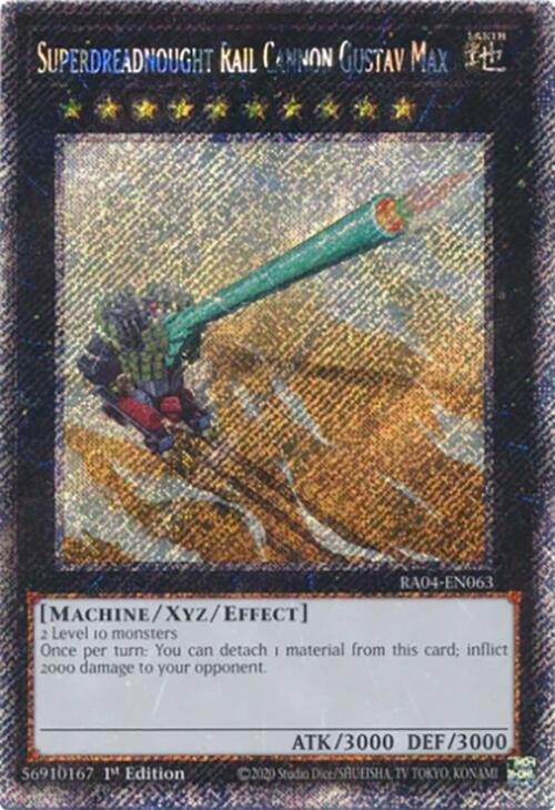 Superdreadnought Rail Cannon Gustav Max [RA04-EN063] Platinum Secret Rare | Card Merchant Takapuna