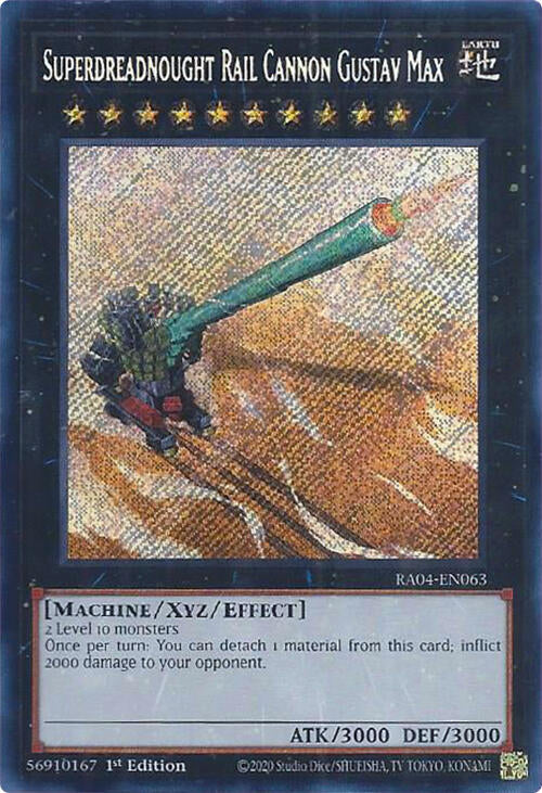 Superdreadnought Rail Cannon Gustav Max [RA04-EN063] Secret Rare | Card Merchant Takapuna