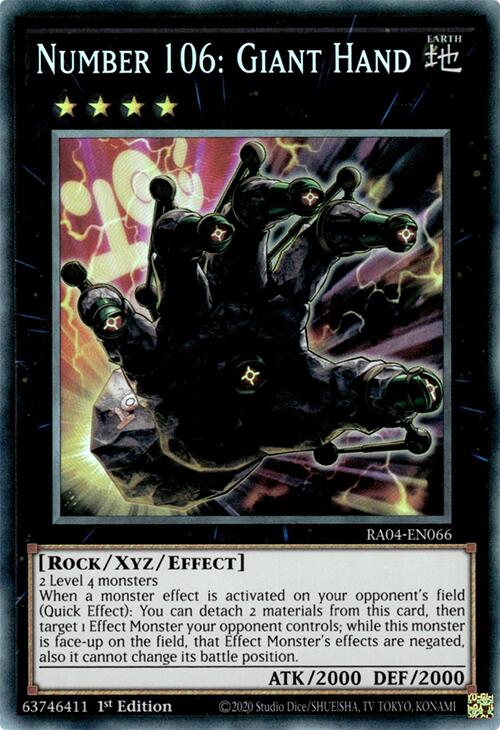 Number 106: Giant Hand [RA04-EN066] Prismatic Collector's Rare | Card Merchant Takapuna