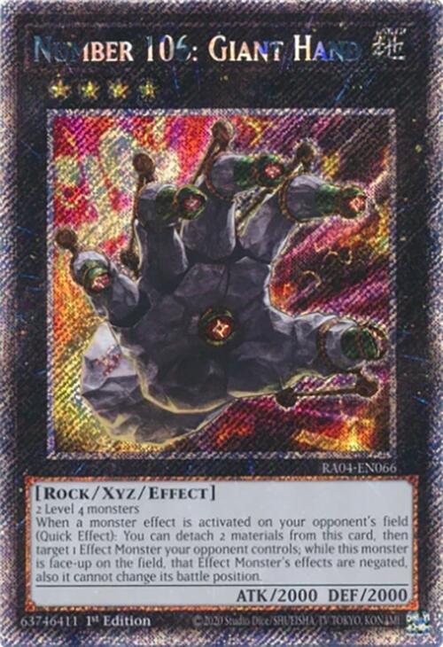 Number 106: Giant Hand [RA04-EN066] Platinum Secret Rare | Card Merchant Takapuna
