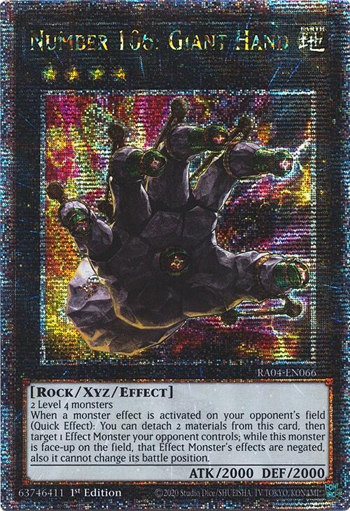 Number 106: Giant Hand [RA04-EN066] Quarter Century Secret Rare | Card Merchant Takapuna