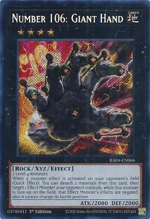 Number 106: Giant Hand [RA04-EN066] Secret Rare | Card Merchant Takapuna