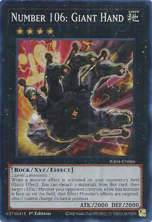 Number 106: Giant Hand [RA04-EN066] Super Rare | Card Merchant Takapuna