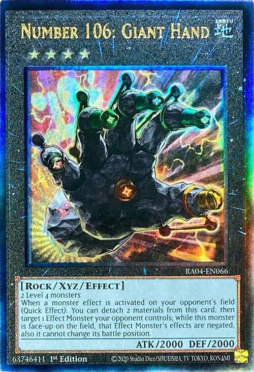 Number 106: Giant Hand [RA04-EN066] Prismatic Ultimate Rare | Card Merchant Takapuna