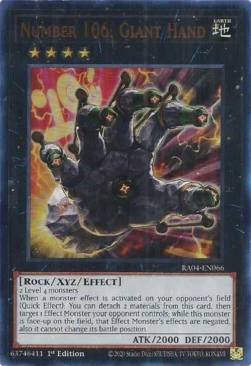 Number 106: Giant Hand [RA04-EN066] Ultra Rare | Card Merchant Takapuna