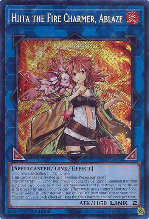 Hiita the Fire Charmer, Ablaze [RA04-EN074] Secret Rare | Card Merchant Takapuna