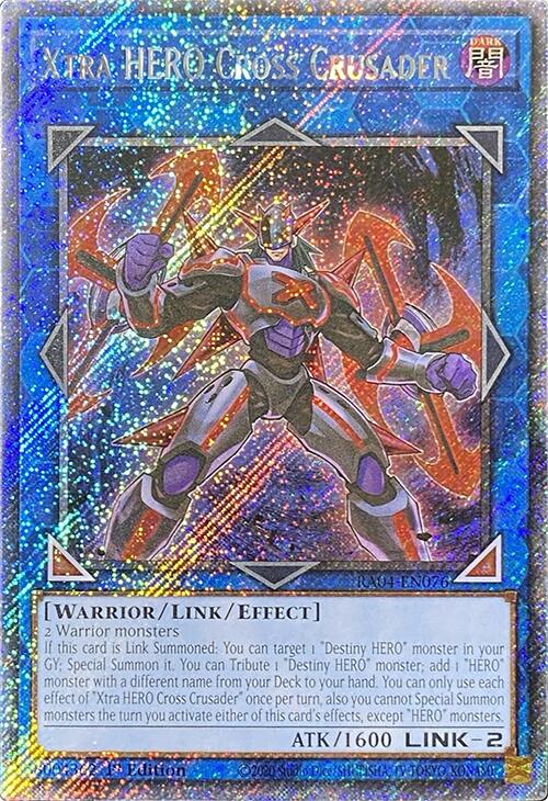 Xtra HERO Cross Crusader [RA04-EN076] Platinum Secret Rare | Card Merchant Takapuna