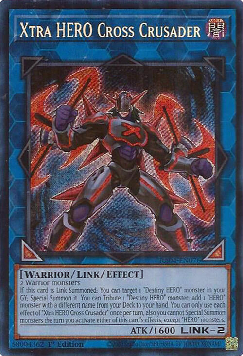 Xtra HERO Cross Crusader [RA04-EN076] Secret Rare | Card Merchant Takapuna