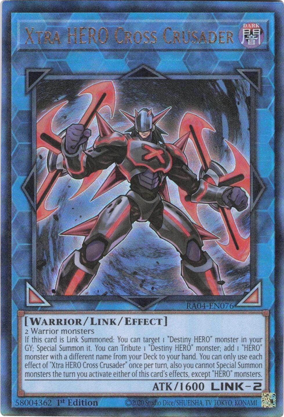 Xtra HERO Cross Crusader [RA04-EN076] Prismatic Ultimate Rare | Card Merchant Takapuna