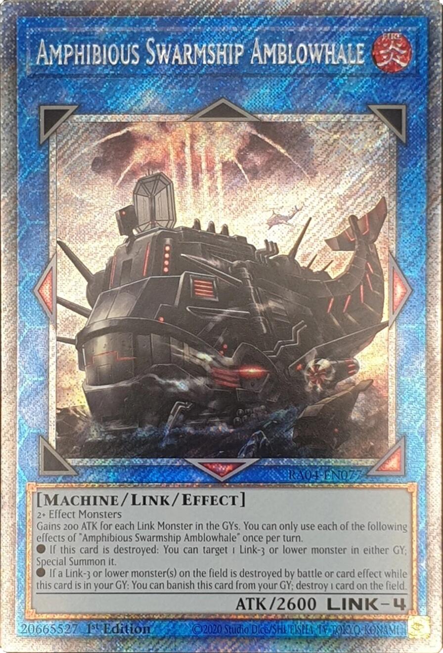 Amphibious Swarmship Amblowhale [RA04-EN077] Platinum Secret Rare | Card Merchant Takapuna