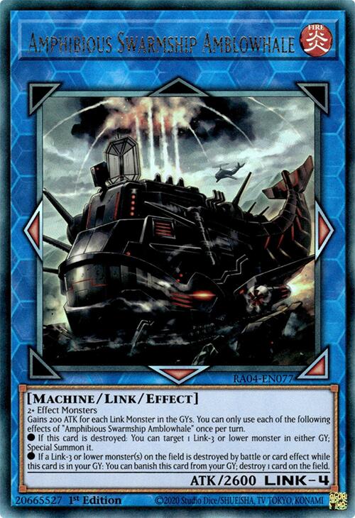 Amphibious Swarmship Amblowhale [RA04-EN077] Prismatic Ultimate Rare | Card Merchant Takapuna