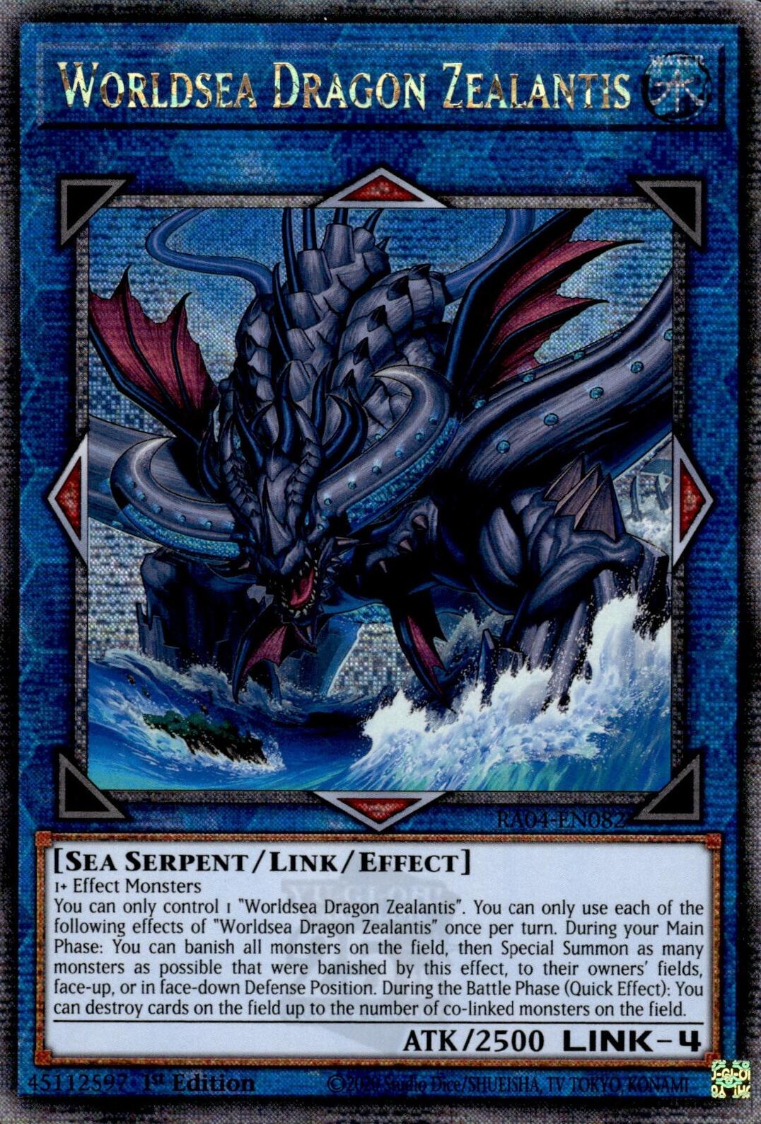 Worldsea Dragon Zealantis [RA04-EN082] Quarter Century Secret Rare | Card Merchant Takapuna