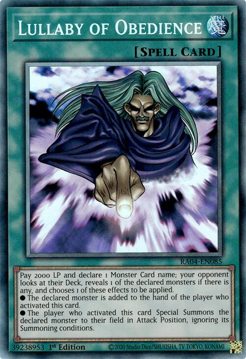 Lullaby of Obedience [RA04-EN085] Prismatic Collector's Rare | Card Merchant Takapuna