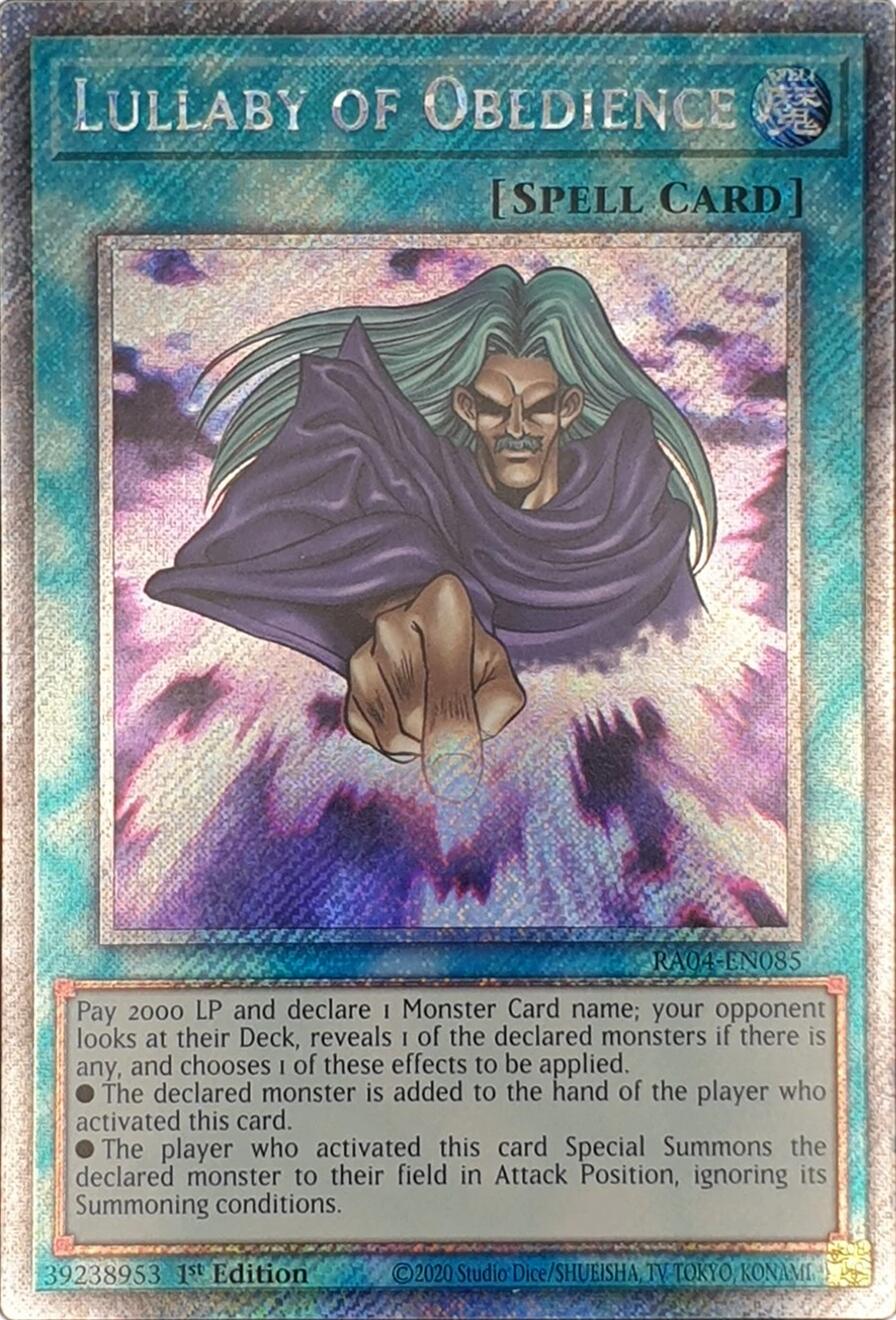 Lullaby of Obedience [RA04-EN085] Platinum Secret Rare | Card Merchant Takapuna